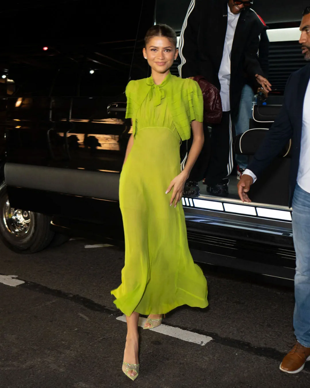 1930s Chartreuse Silk Slip Dress
