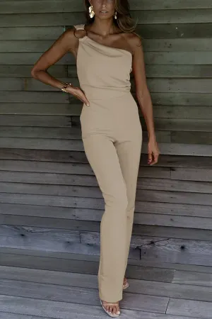 Aisla One-Shoulder Ring Detail Tailored Jumpsuit