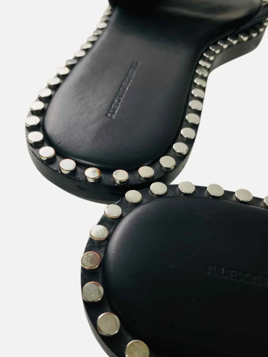 ALEXANDER WANG Studded Black Slides 36.5
