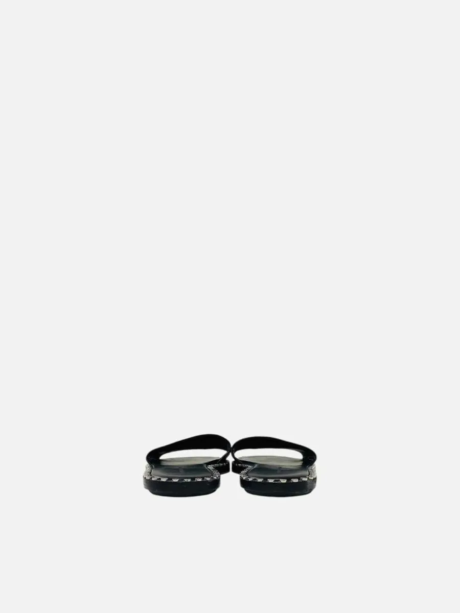 ALEXANDER WANG Studded Black Slides 36.5