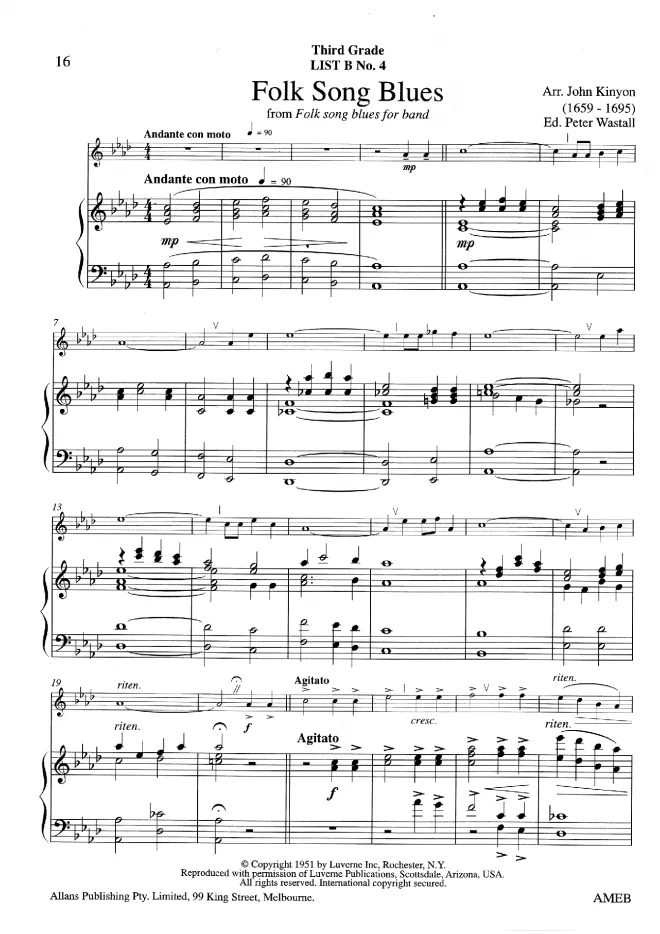 AMEB Brass E Flat Grade 3 & 4