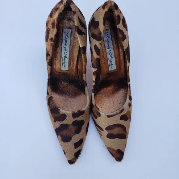 Angeleigh Anastasio Womens Leopard Print Heels Size EU 36 US 5.5 Made in Italy