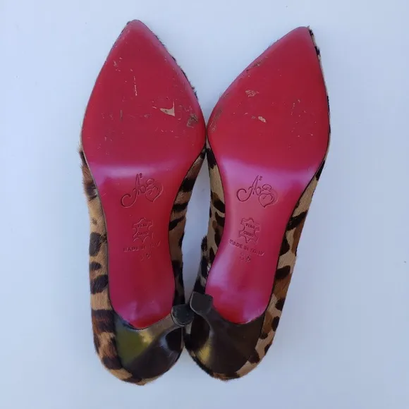 Angeleigh Anastasio Womens Leopard Print Heels Size EU 36 US 5.5 Made in Italy