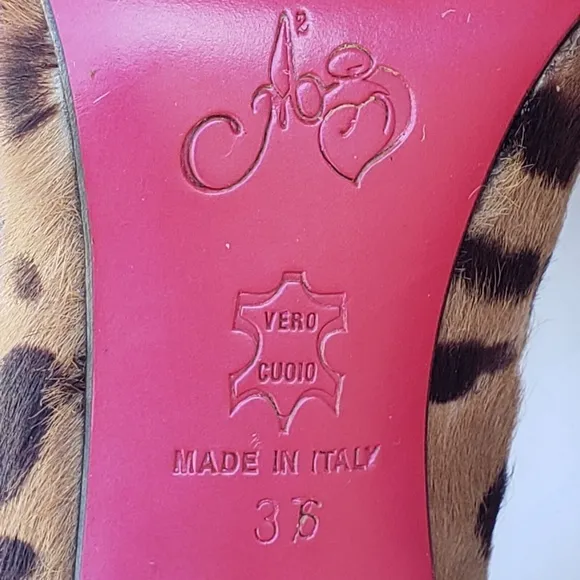 Angeleigh Anastasio Womens Leopard Print Heels Size EU 36 US 5.5 Made in Italy