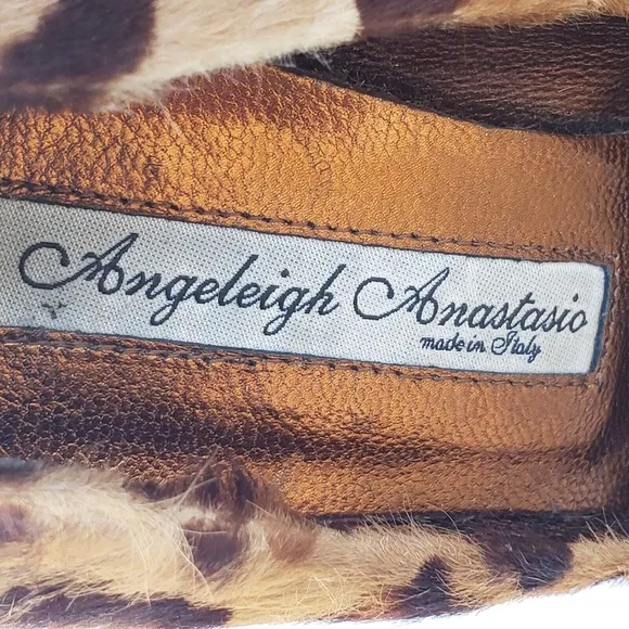 Angeleigh Anastasio Womens Leopard Print Heels Size EU 36 US 5.5 Made in Italy