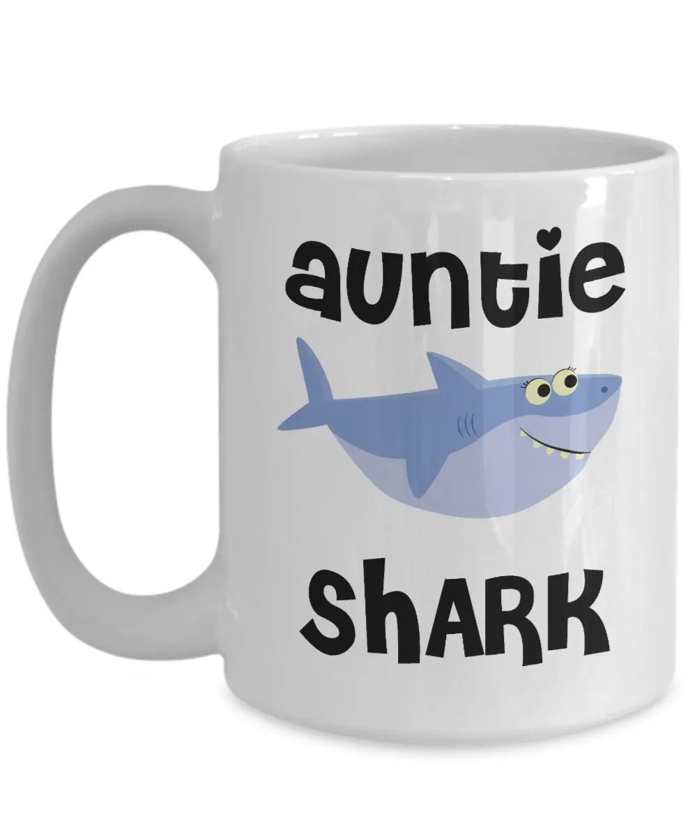 Auntie Shark Mug Do Do Do Coffee Cup Aunt Birthday Gift Idea Gifts for Aunties