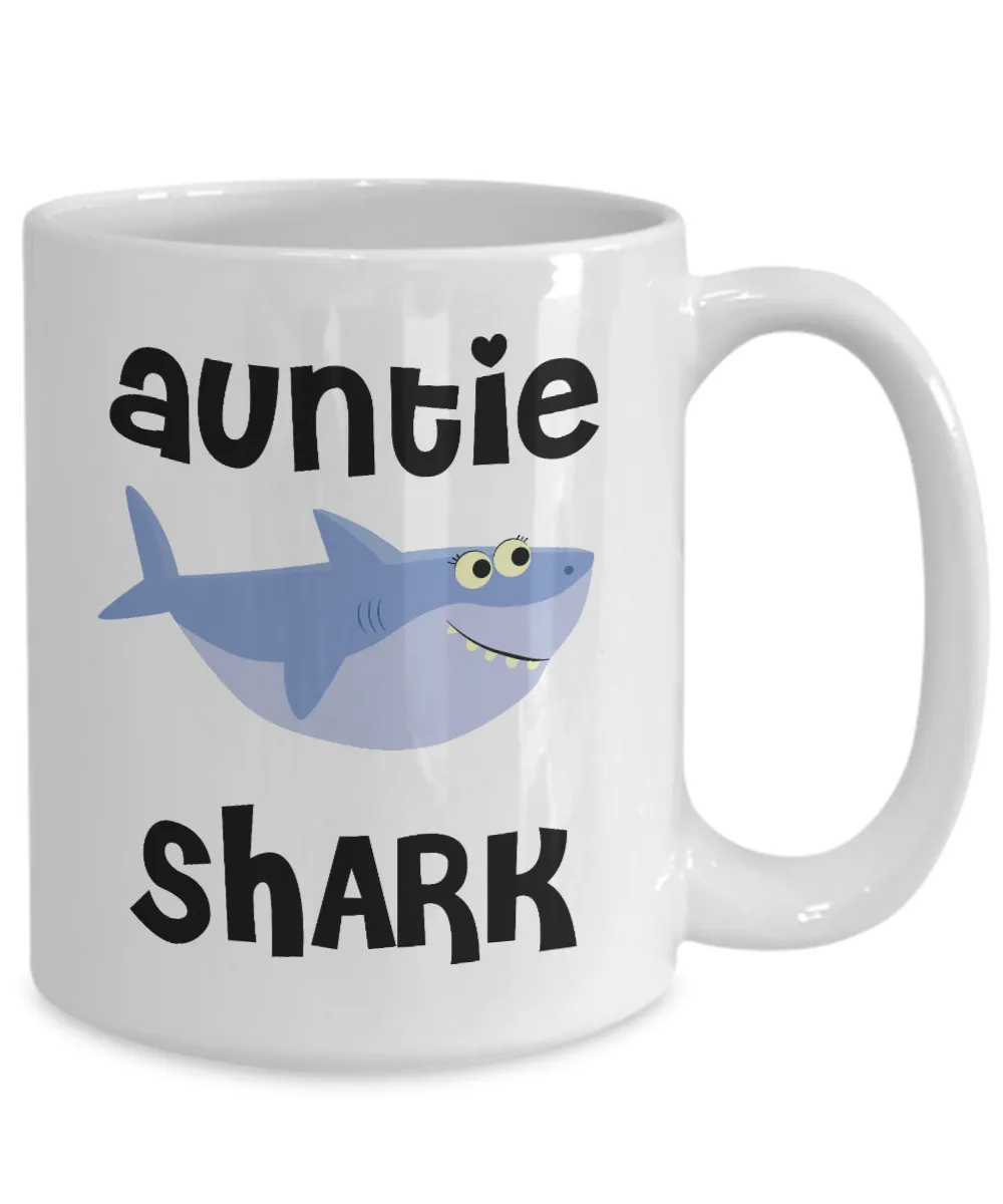 Auntie Shark Mug Do Do Do Coffee Cup Aunt Birthday Gift Idea Gifts for Aunties