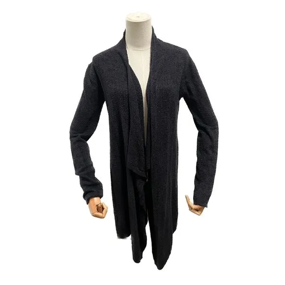 barefoot Dreams CozyChicLite Island Wrap black cardigan sweater s/m quiet luxury