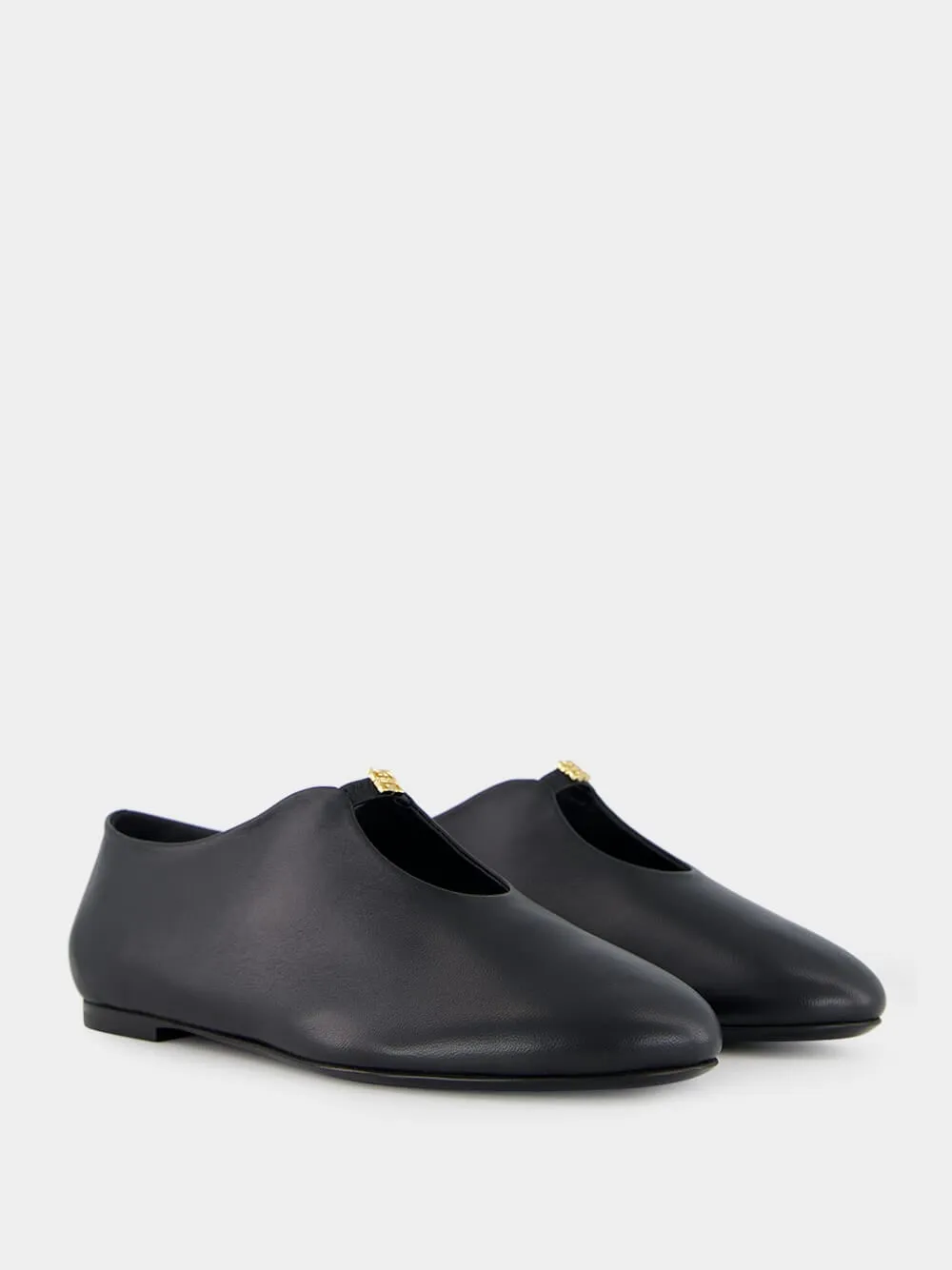 Black 4G Liquid Nappa Ballerina