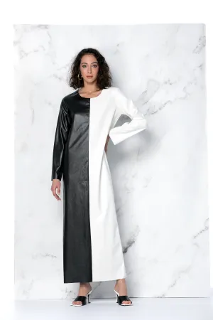 Black and White Dress, Faux Leather Dress, Black Maxi Dress, Pencil Dress, Kaftan Dress, Plus Size Dress, Minimalist Dress, Steampunk Dress