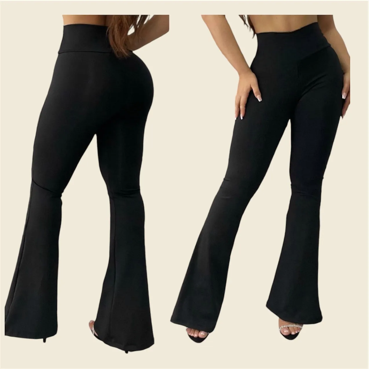 Black Bodycon Bootleg Dress Pants
