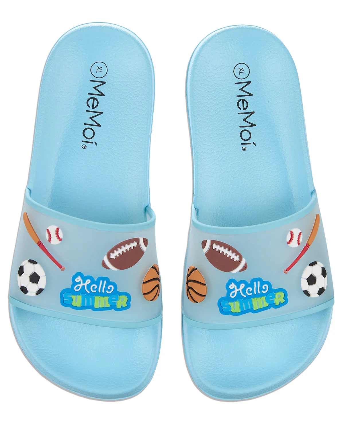Boys and Girls Super-Soft Cushioned "Hello Summer" Slide Sandal