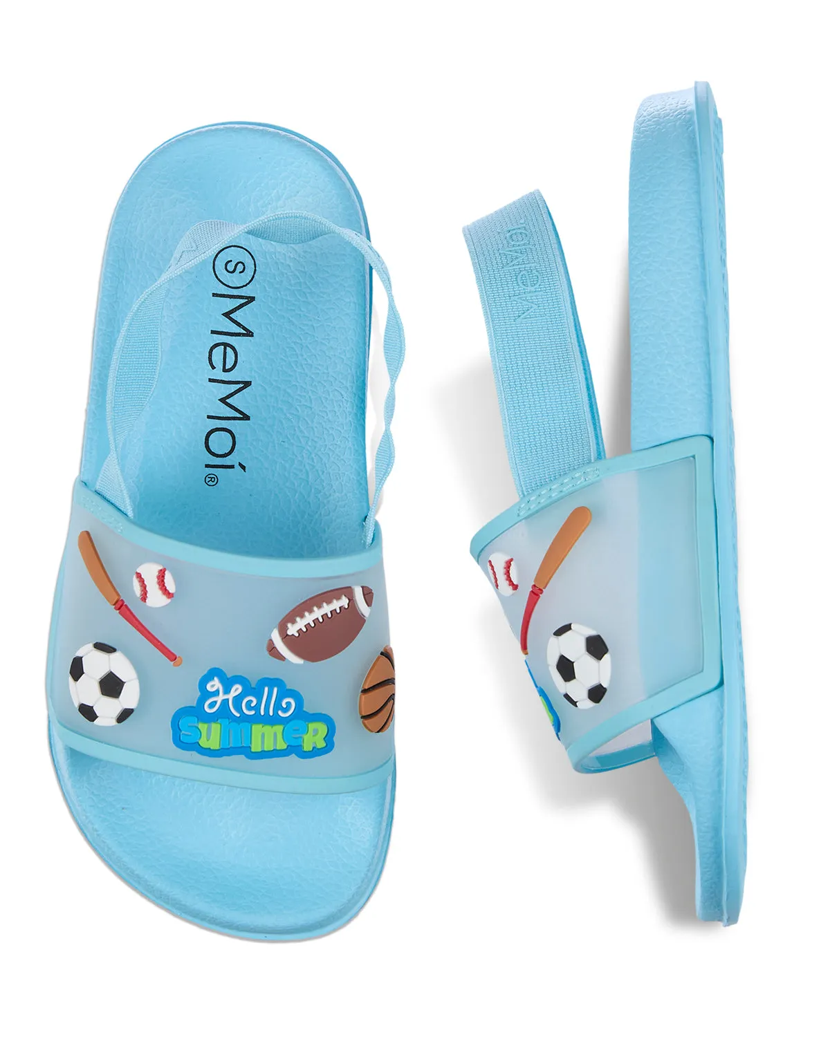Boys and Girls Super-Soft Cushioned "Hello Summer" Slide Sandal