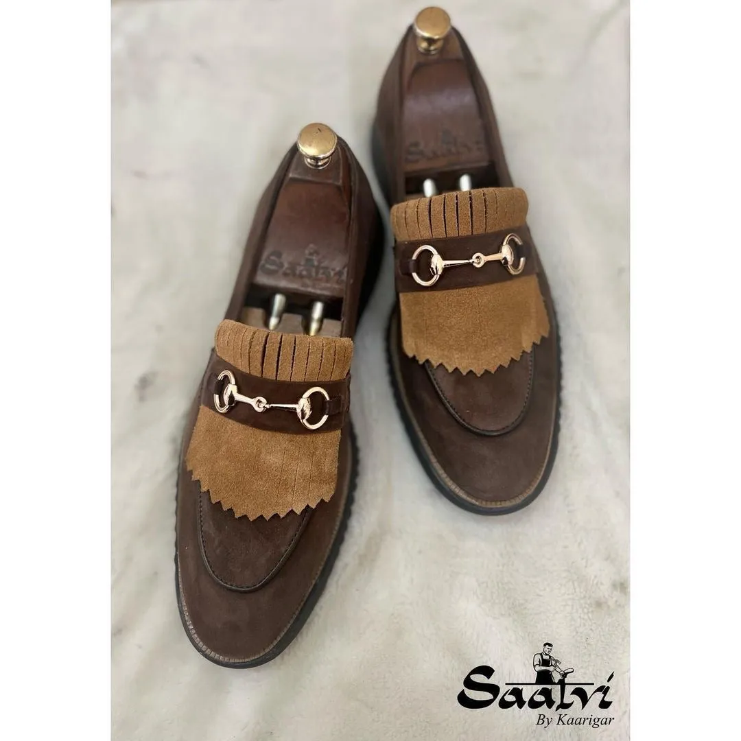 Brown Combi Horsebit Loafers Light Weight