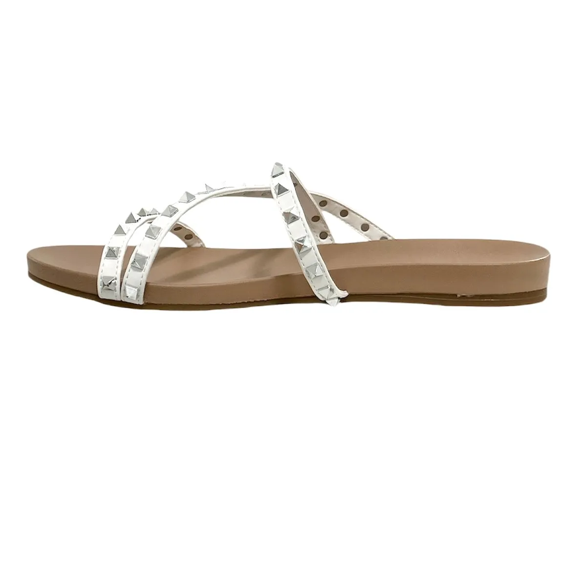 CANDY Studded Strappy Flats Slide Sandals