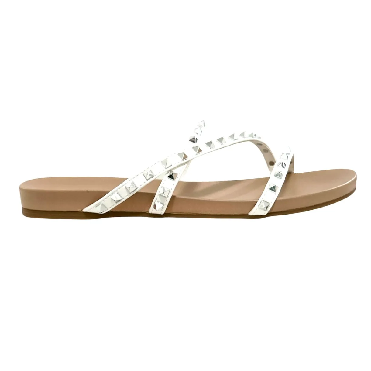 CANDY Studded Strappy Flats Slide Sandals