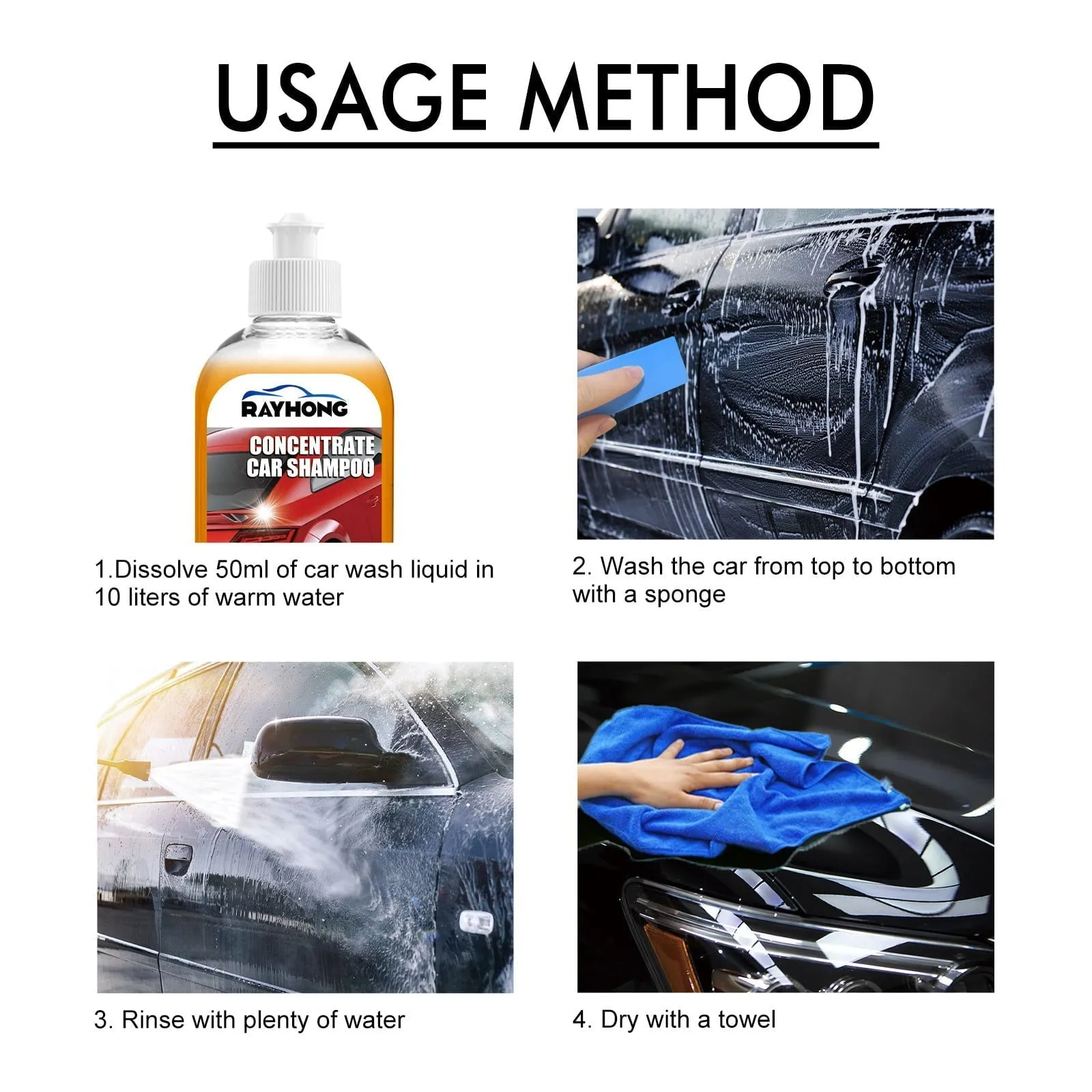 Car Exterior Shampoo Multipurpose Automotive Cleaners High Concentration Super Foam Strong Decontamination Auto Wash Supplies 100Ml