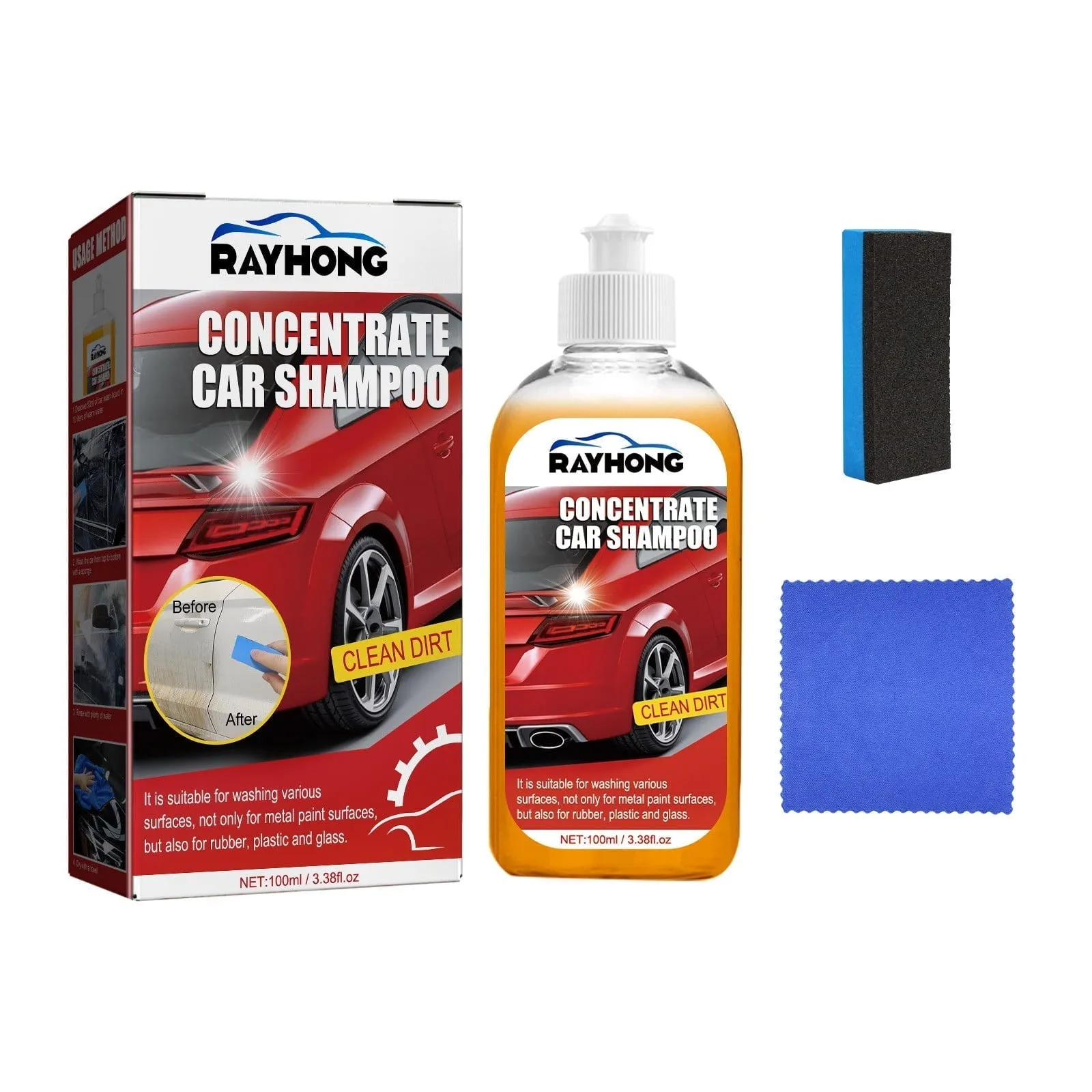 Car Exterior Shampoo Multipurpose Automotive Cleaners High Concentration Super Foam Strong Decontamination Auto Wash Supplies 100Ml
