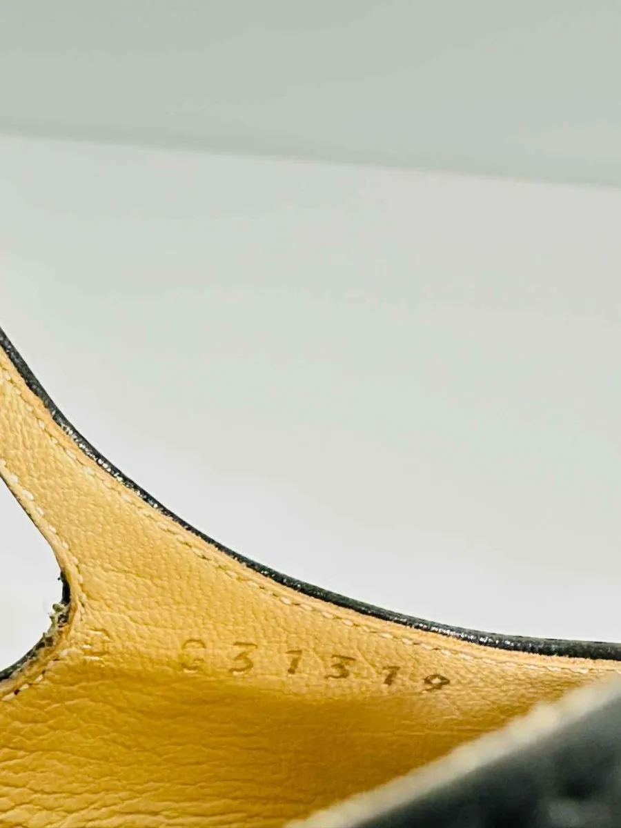 CHANEL Slingback Black Cap Toe Ballet Flats 35.5