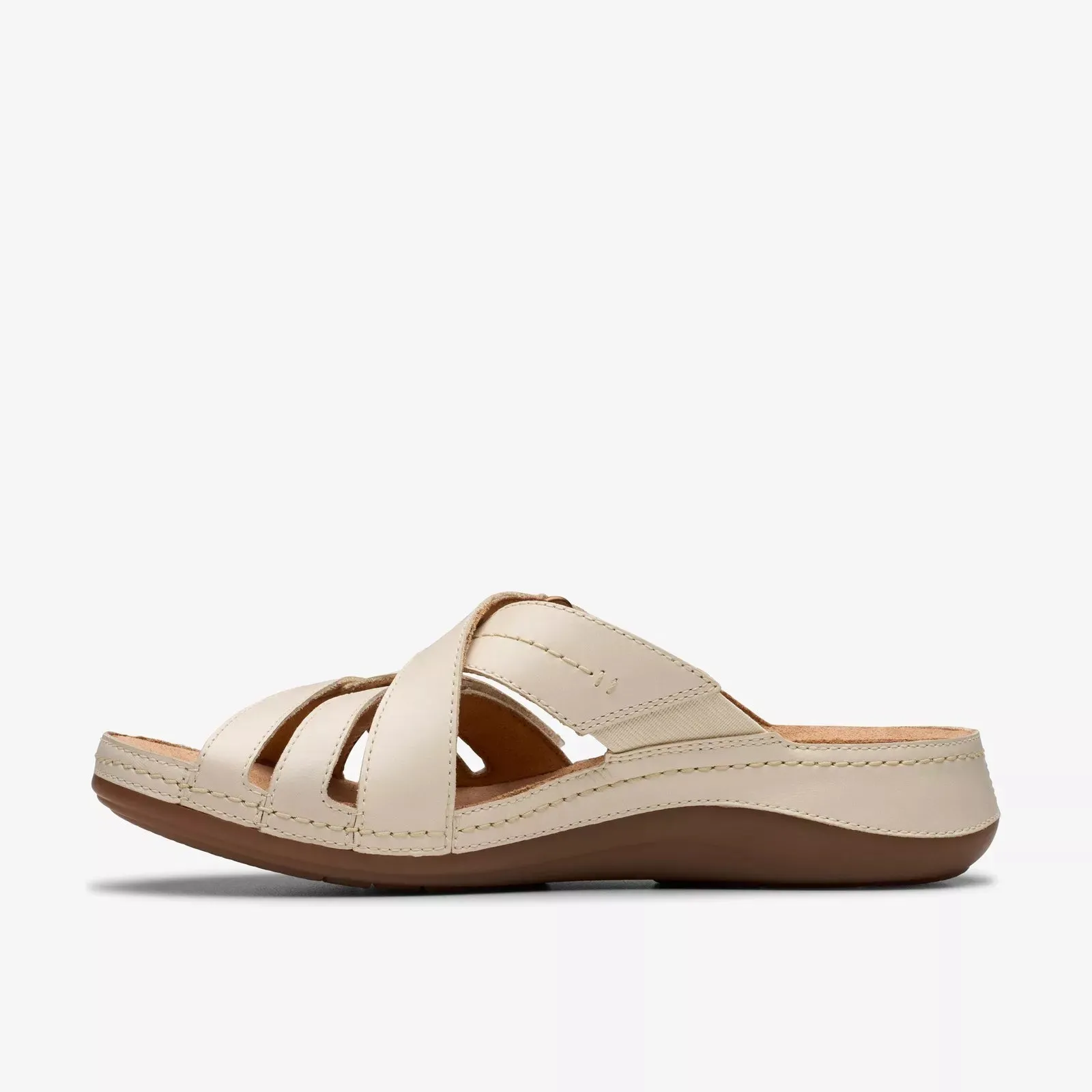 Clarks Women's Cecily Slide Cream Leather 26181420