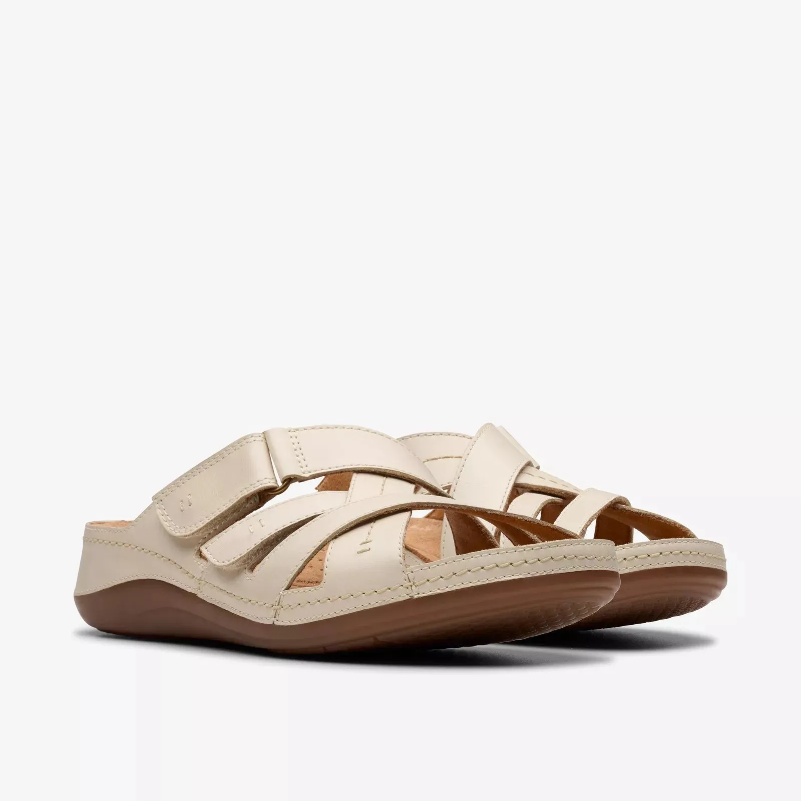 Clarks Women's Cecily Slide Cream Leather 26181420