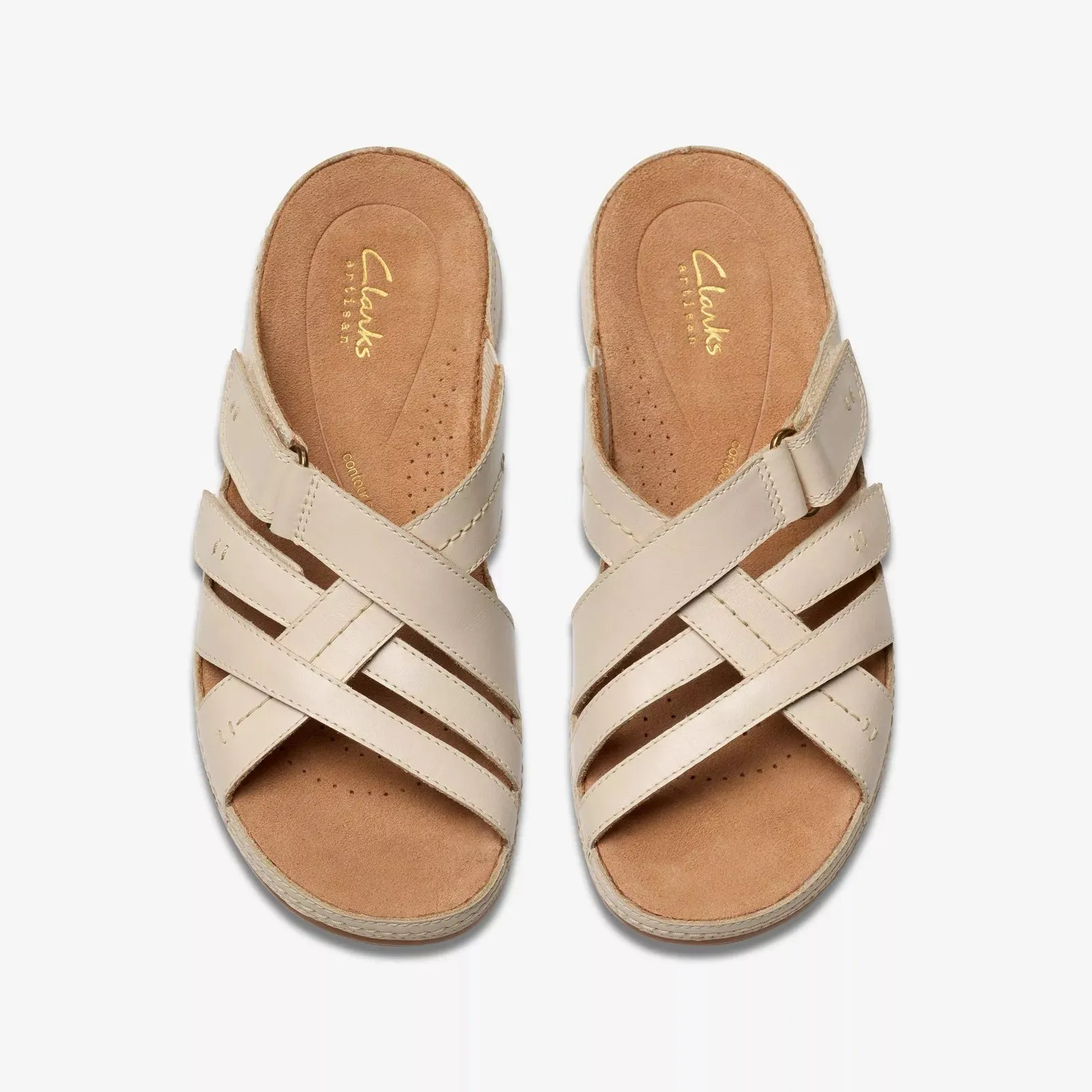 Clarks Women's Cecily Slide Cream Leather 26181420