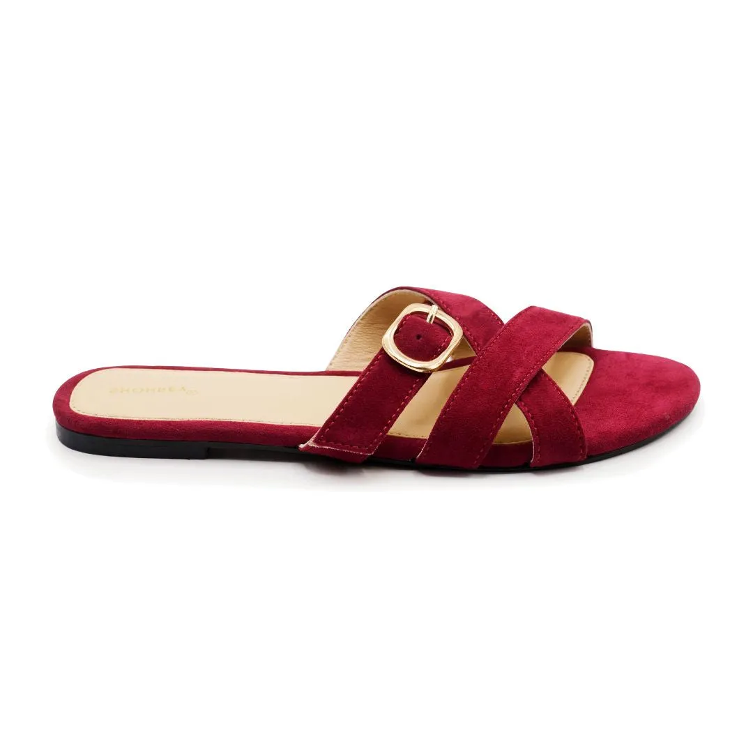 Classic Flat - Maroon Slides