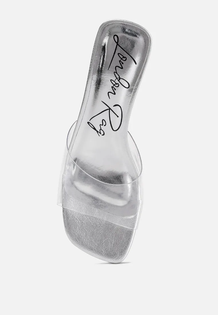 Clear Strap Slip On Mules By MODE