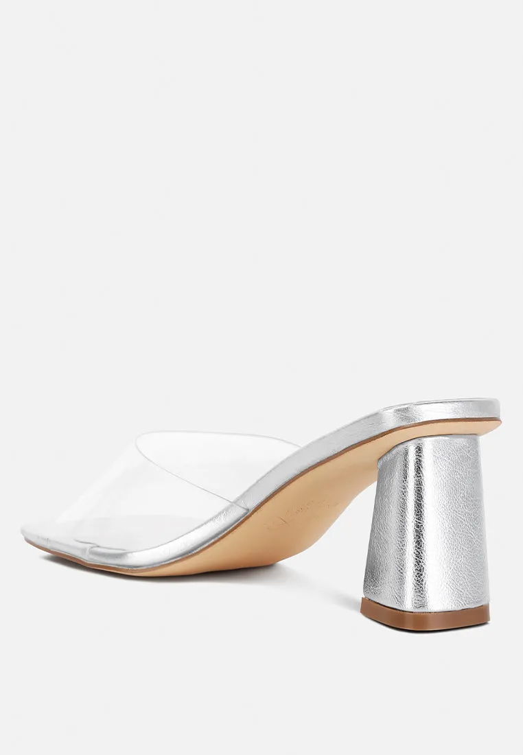 Clear Strap Slip On Mules By MODE