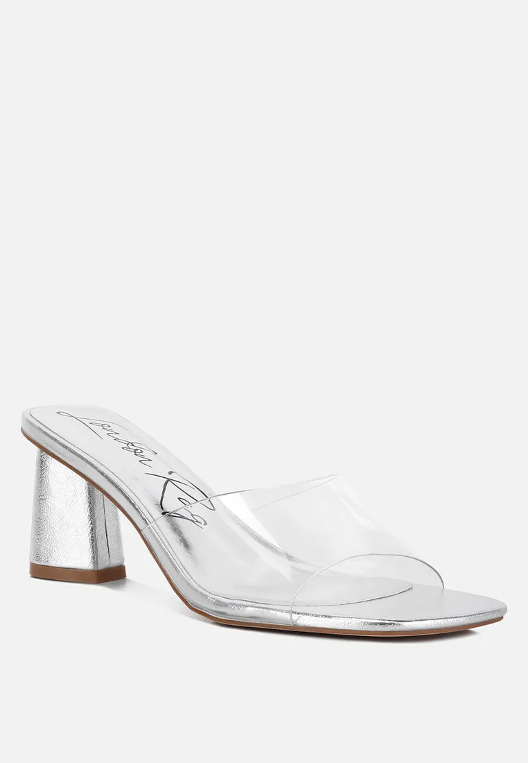 Clear Strap Slip On Mules By MODE