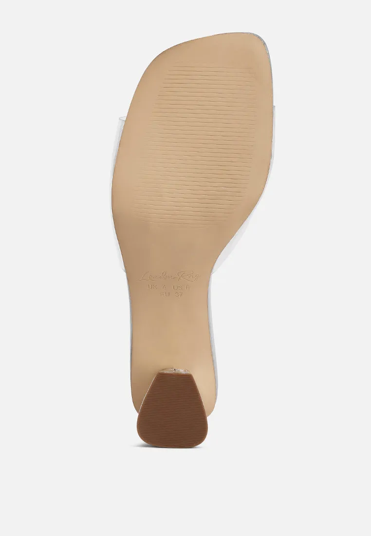 Clear Strap Slip On Mules By MODE