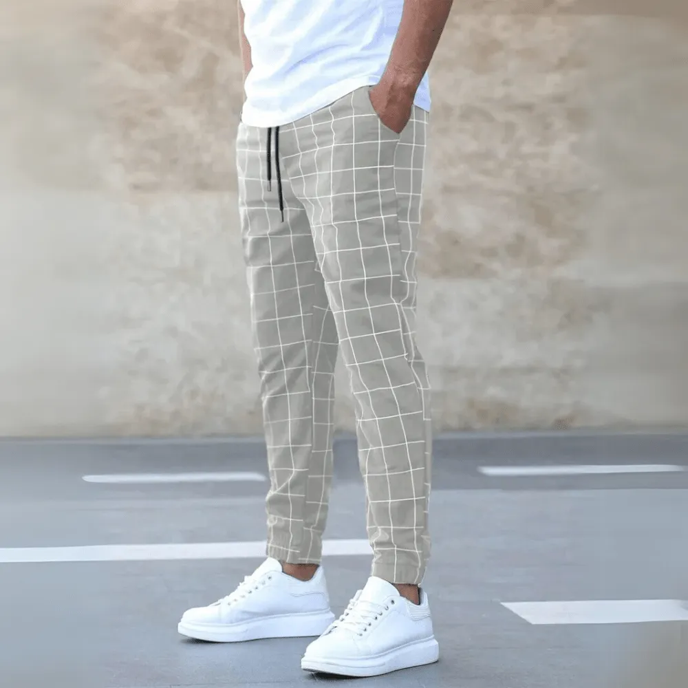COLOMBO | MEN'S CHECKED JOGGER PANTS