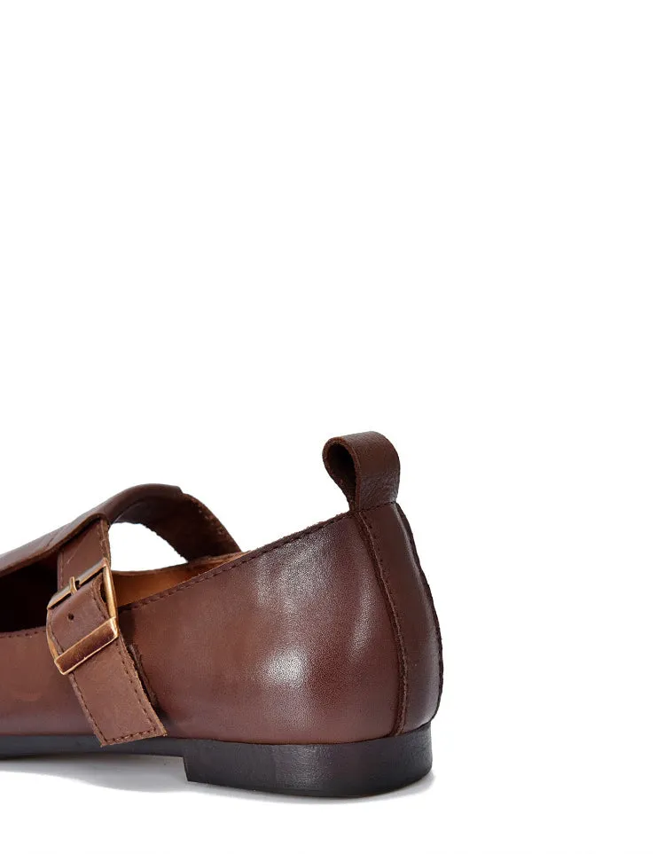 Comfortable T-strap Soft Soles Retro Flat Shoes