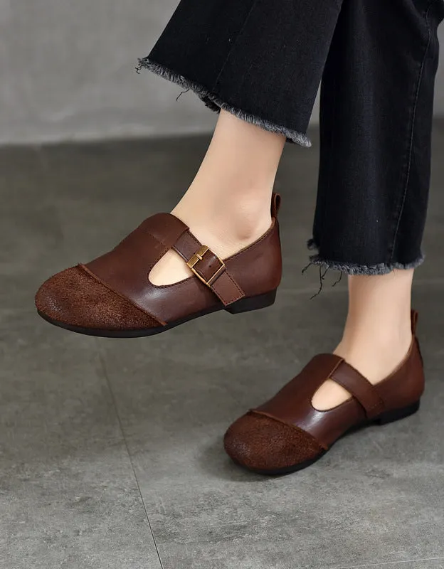 Comfortable T-strap Soft Soles Retro Flat Shoes