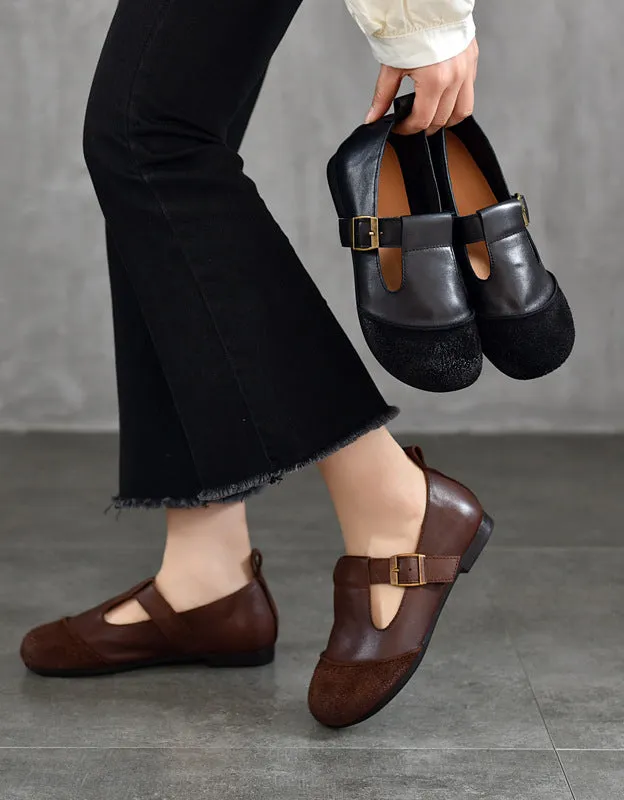 Comfortable T-strap Soft Soles Retro Flat Shoes