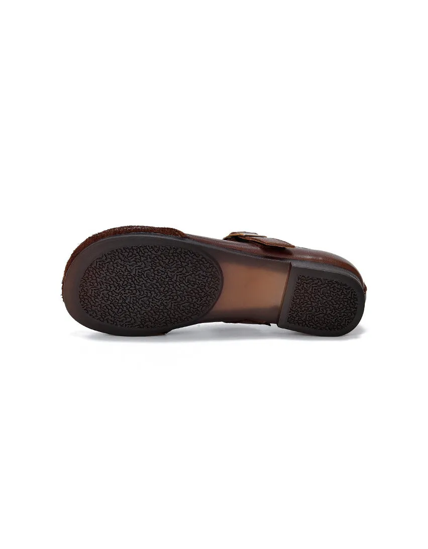 Comfortable T-strap Soft Soles Retro Flat Shoes