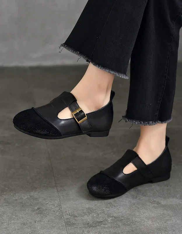 Comfortable T-strap Soft Soles Retro Flat Shoes