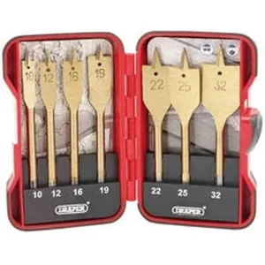 Draper 18560 Titanium Nitride Coated Flat Wood Bit Set (7 Piece) Dr-18560