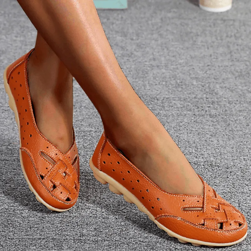 Elane - Breathable Leather Orthopedic Loafers