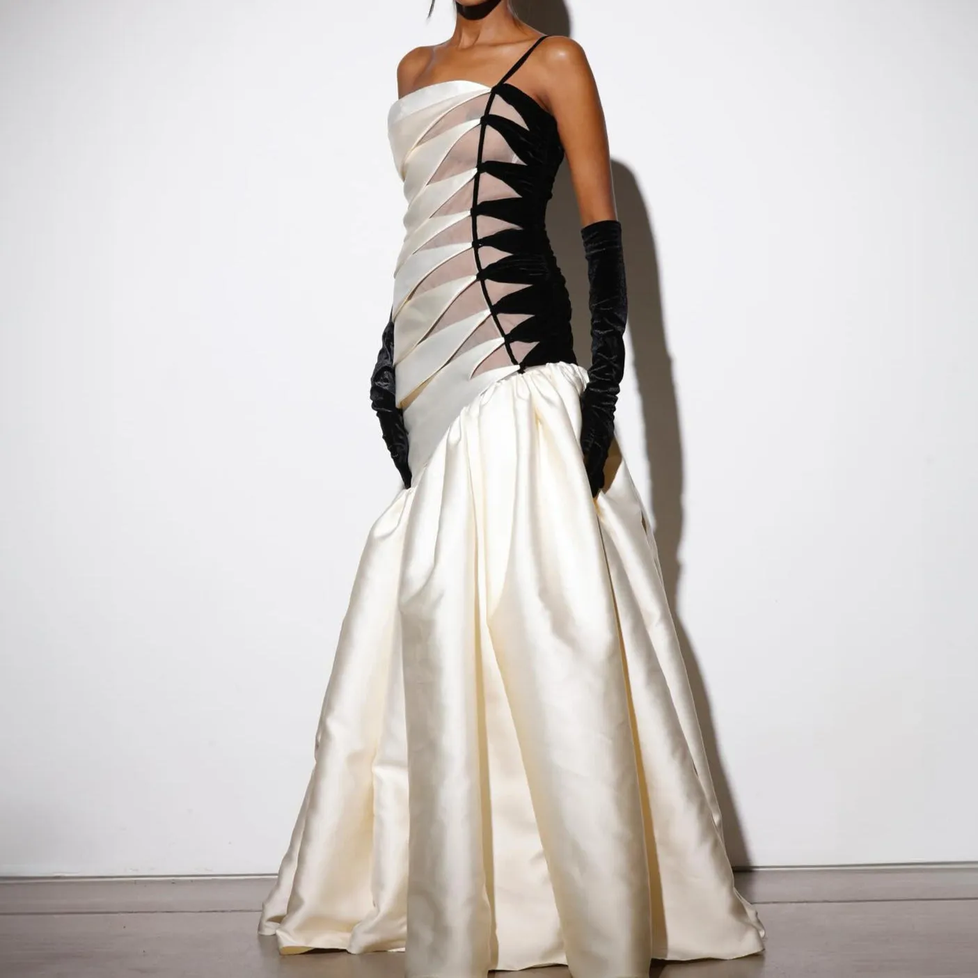 Emberly Flared Gown with Cutout Bodice Dress
