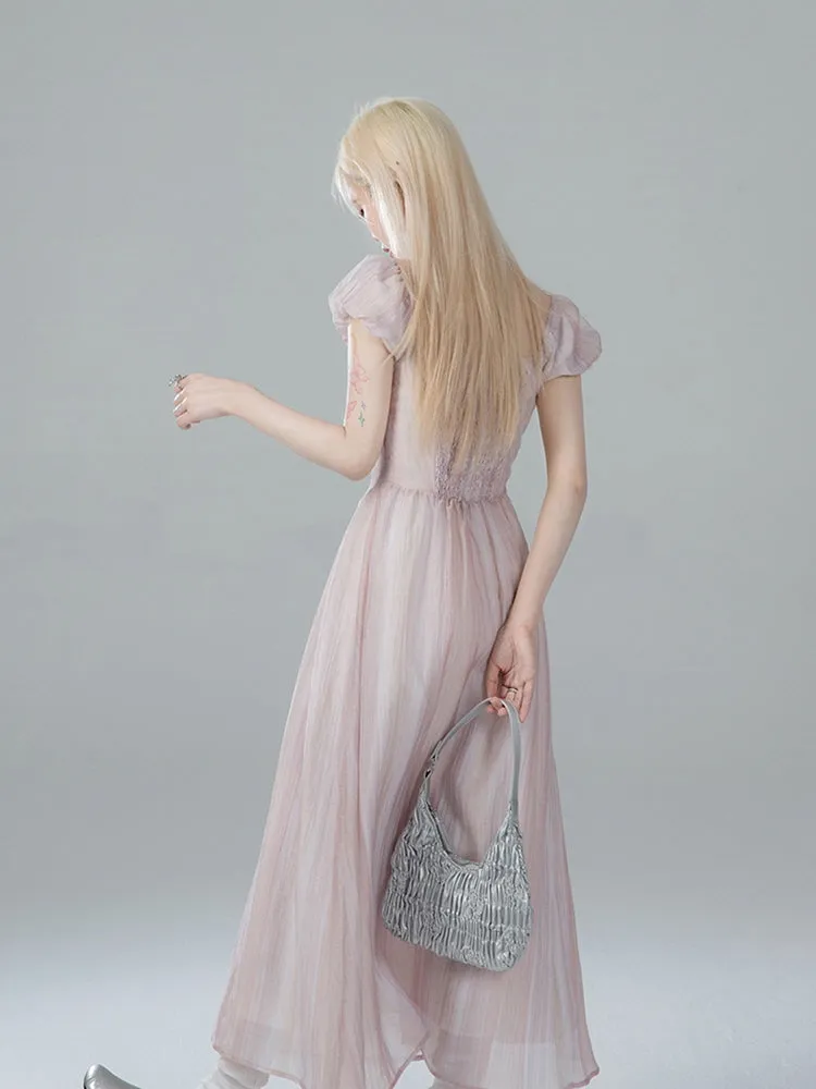 Ethereal Pearl Lace Dress