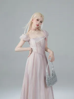 Ethereal Pearl Lace Dress