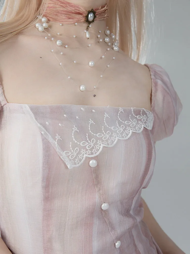 Ethereal Pearl Lace Dress