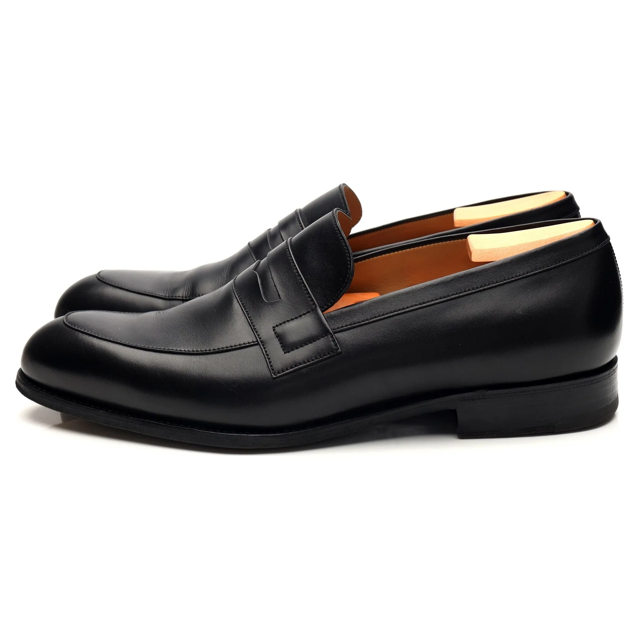 'Eton' Black Leather Loafer 7 E UK 7.5