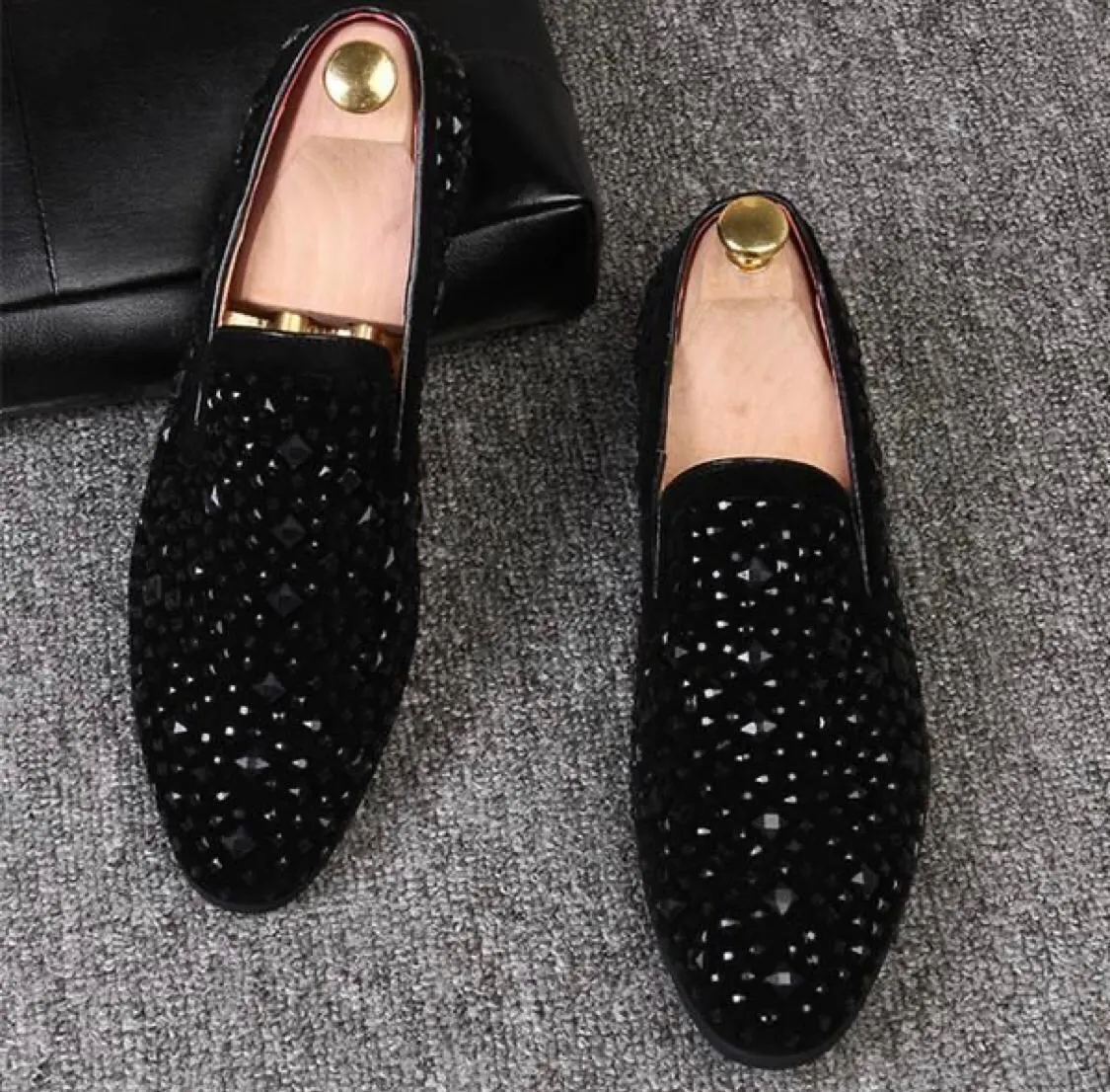 Fashionable Black Rhinestone Casual,Wedding,Party Wear Moccasins Loafer Shoes-Unique and Classy