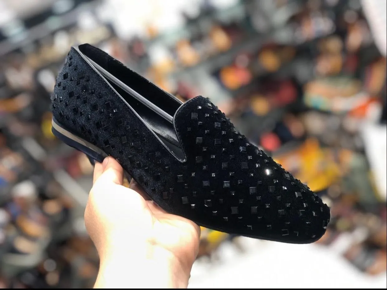 Fashionable Black Rhinestone Casual,Wedding,Party Wear Moccasins Loafer Shoes-Unique and Classy
