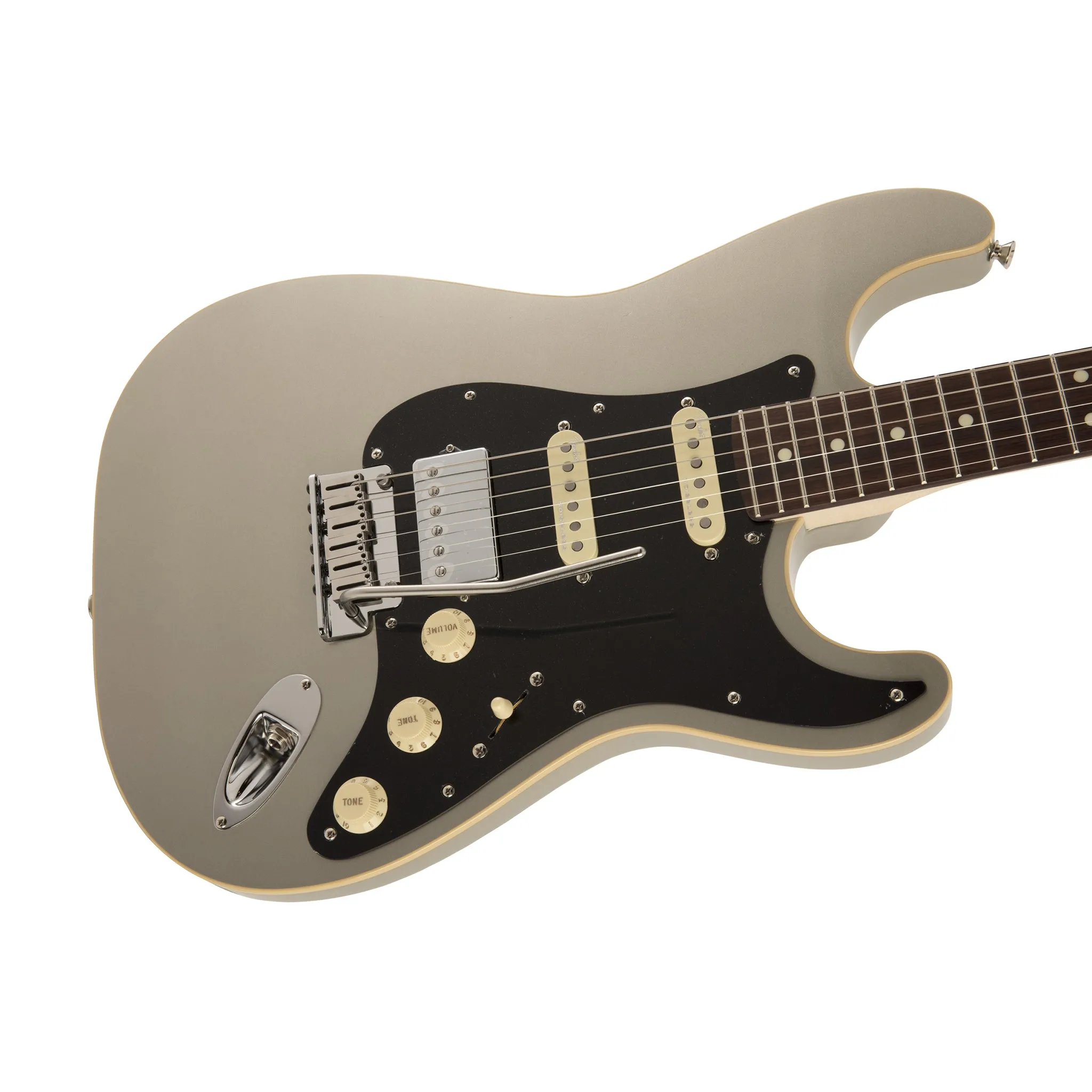 Fender Japan Modern HSS Stratocaster Electric Guitar, RW FB, Inca Silver