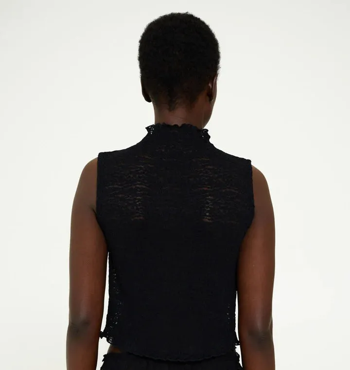 Find Me Now - Crepe Mesh Tee (Black)