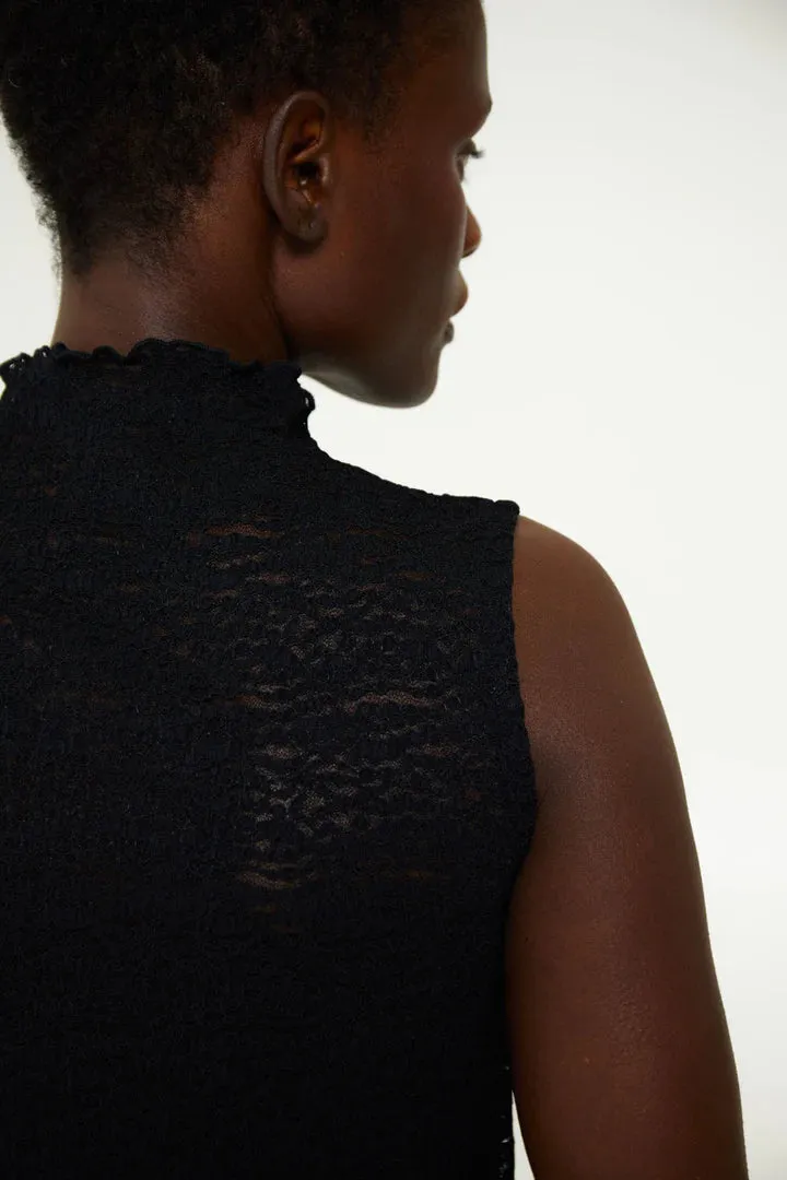 Find Me Now - Crepe Mesh Tee (Black)