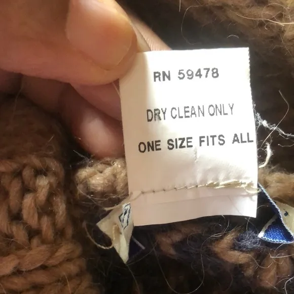 Fratelli Talli Navy Blue Brown Alpaca Wool Blend Pullover Poncho Made in Italy